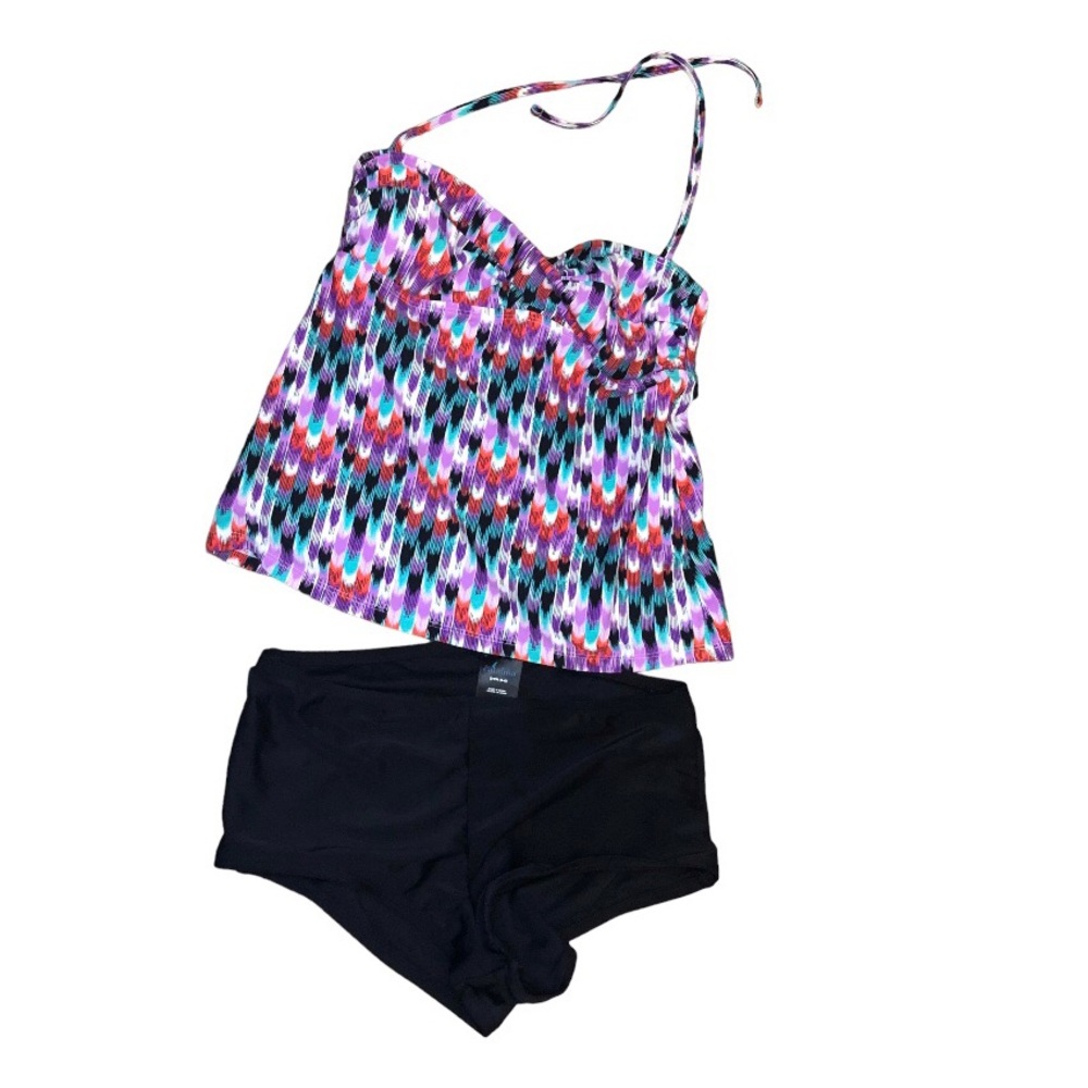 Catalina S (4-6) Tankini Top & Boy Shorts Bottoms 2pc Swimsuit Twist Top Tie